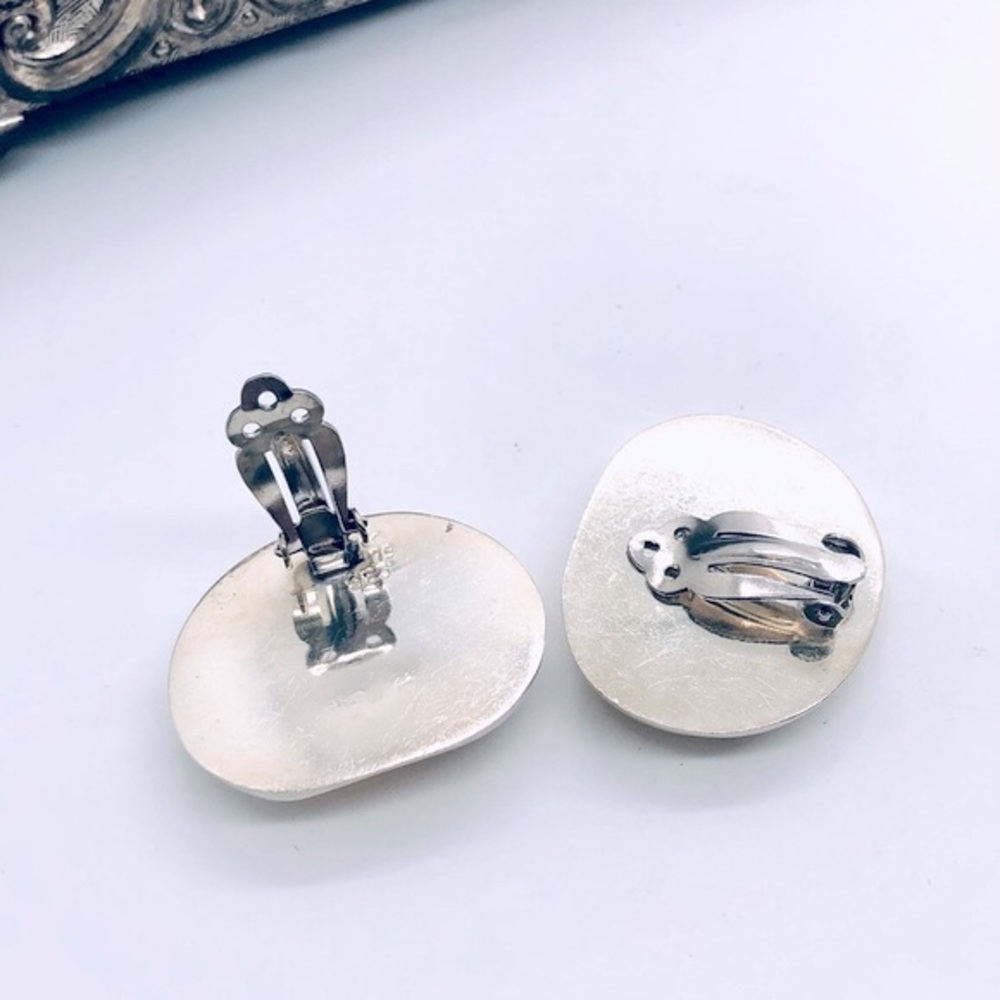 Vintage unique modernist silver Taxco 925 earrings - Picture 4 of 10